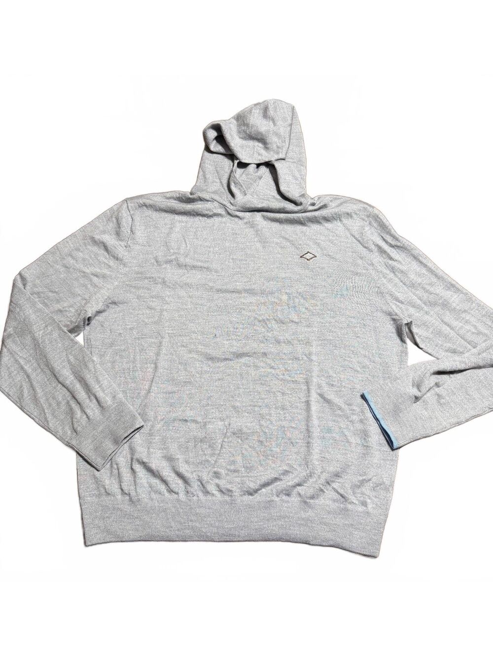 Greyson Mens Saratoga 100% Wool Lightweight Hoodie Sweater XL Gray Golf *Holes*